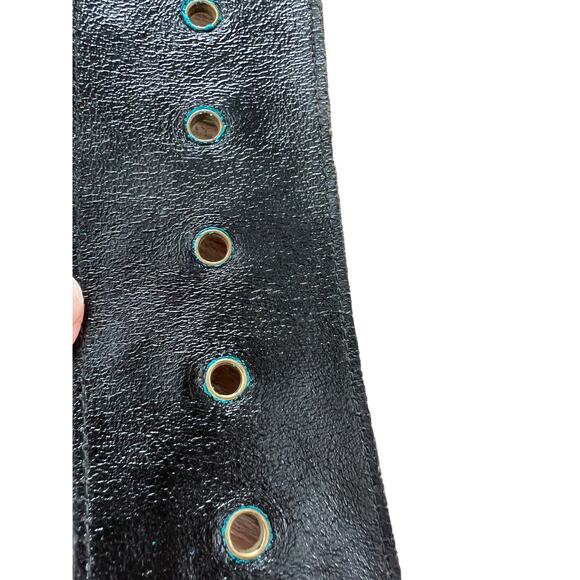 Jill Stuart Gold Medallion Studded Wide Statement Belt Brown - Picture 14 of 14